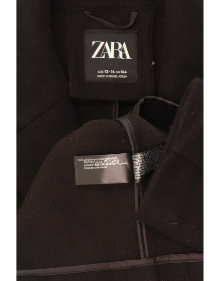 Zara Pigeoverfrakke 13-14 År Sort Polyester