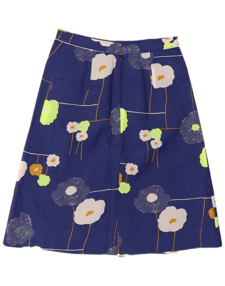 Vintage A-line nederdel til kvinder W28 Medium Blue Floral
