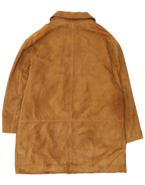 Vintage herre ruskindsfrakke IT 54 2XL brunt læder