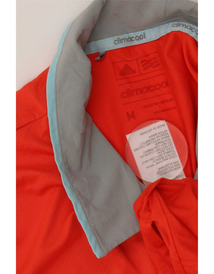 Adidas Herre Climacool Rugby Polo Shirt Medium Orange Polyester