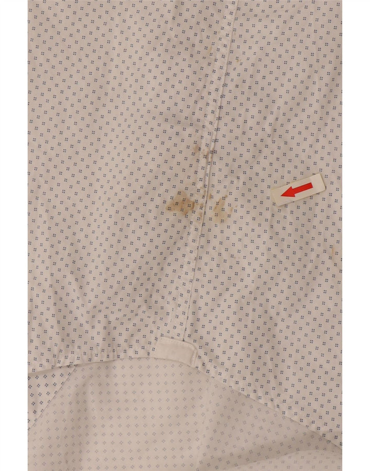 Tommy Hilfiger Herre Regular Fit skjorte XL Hvid plettet bomuld