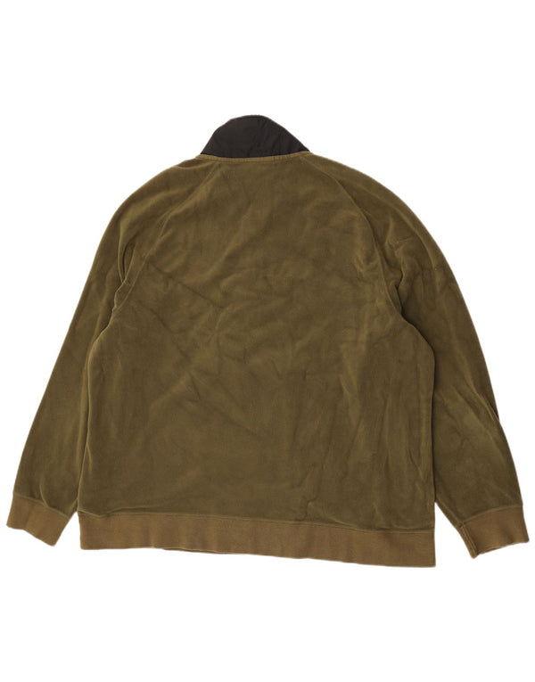Nike Fleece Jumper med lynlås til mænd 2XL Khaki Colourblock Polyester