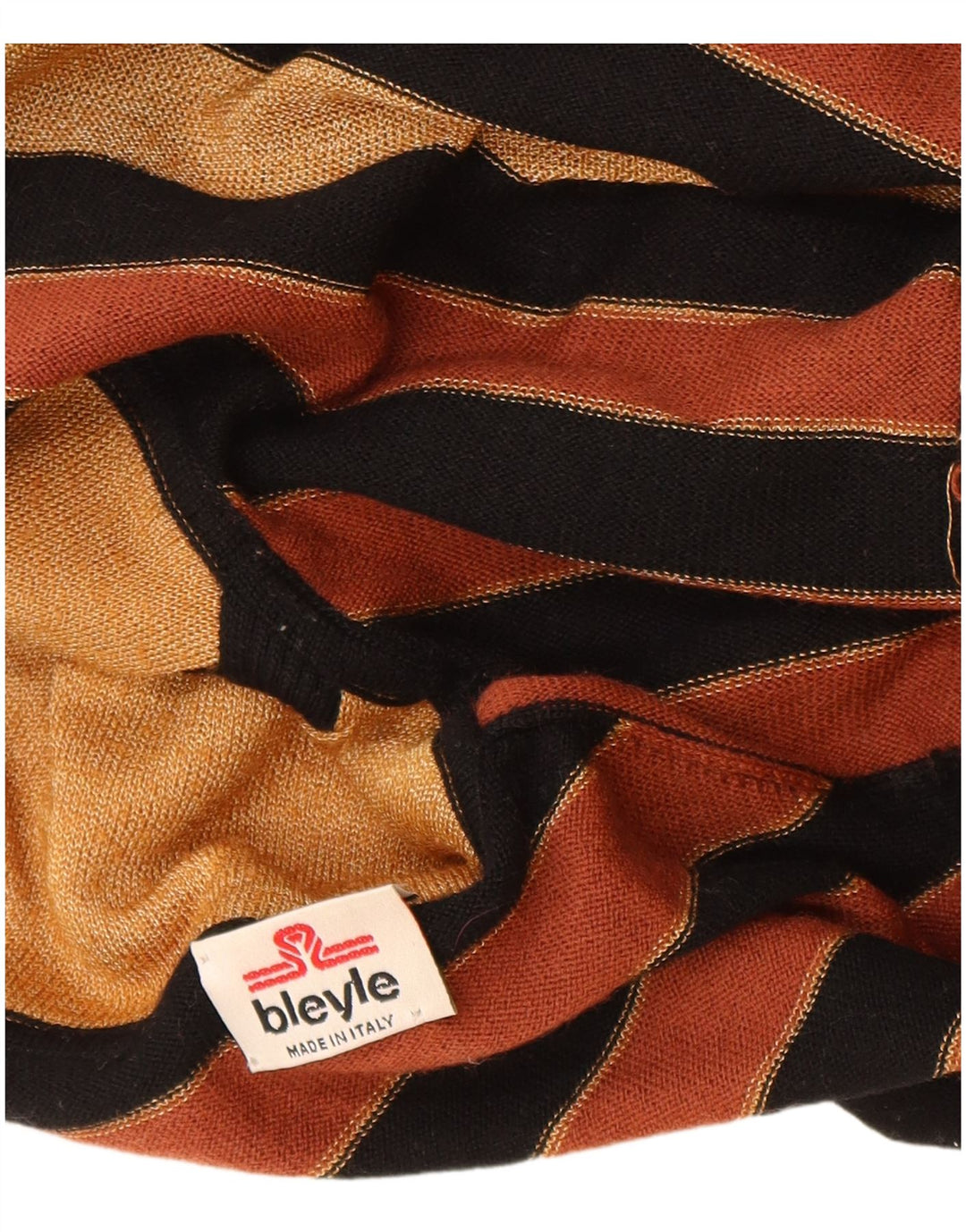 BLEYLE Dame Rullehals Sweater UK 12 Medium Sort Stribet