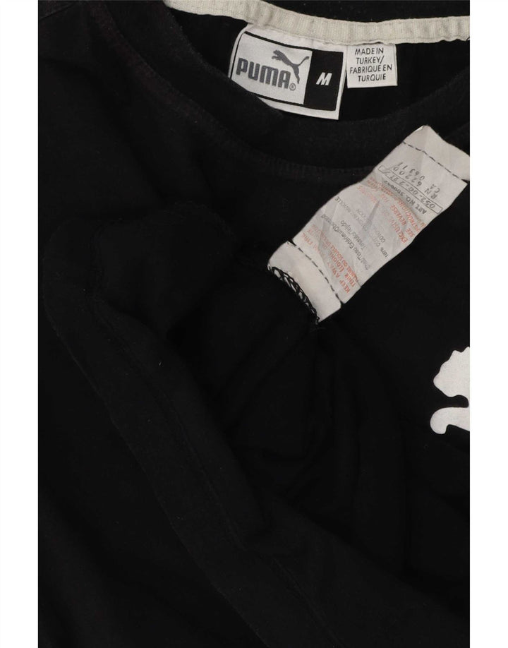 Puma Herre Grafisk T-Shirt Top Medium Sort Bomuld