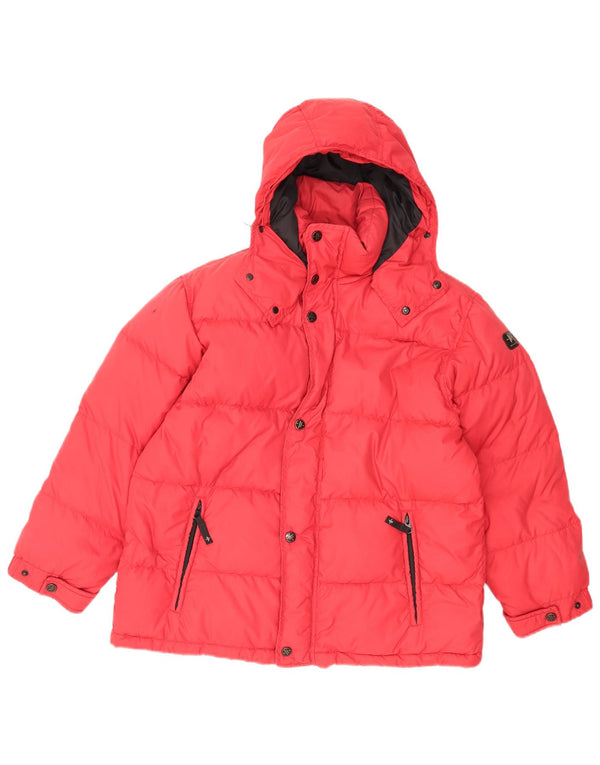 Geospirit Womens Hooded Padded Jacket EU 42 Large Red Polyamide