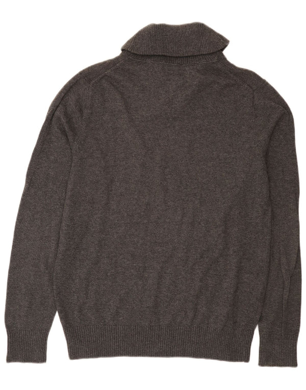Tommy Hilfiger Herre Shawl Neck Jumper Sweater Stor Grå Bomuld