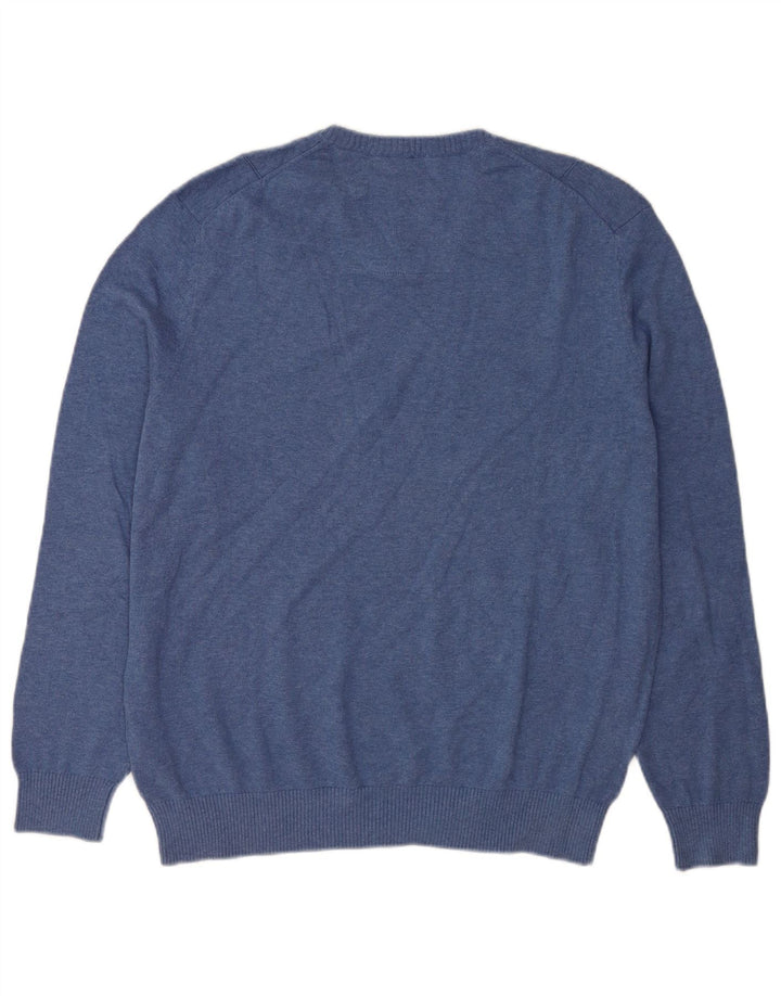 Nautica Herre V-hals sweater Stor blå bomuld