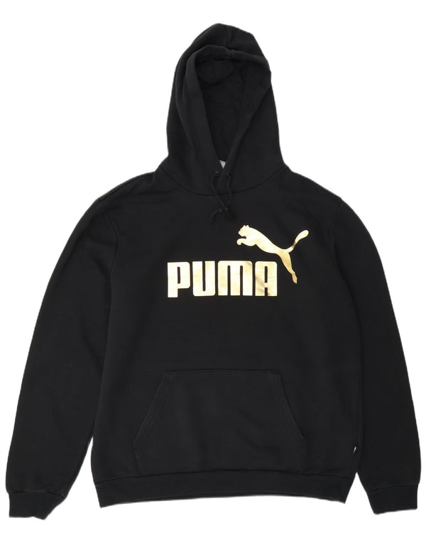 Puma Grafisk hættetrøje til mænd, stor sort bomuld
