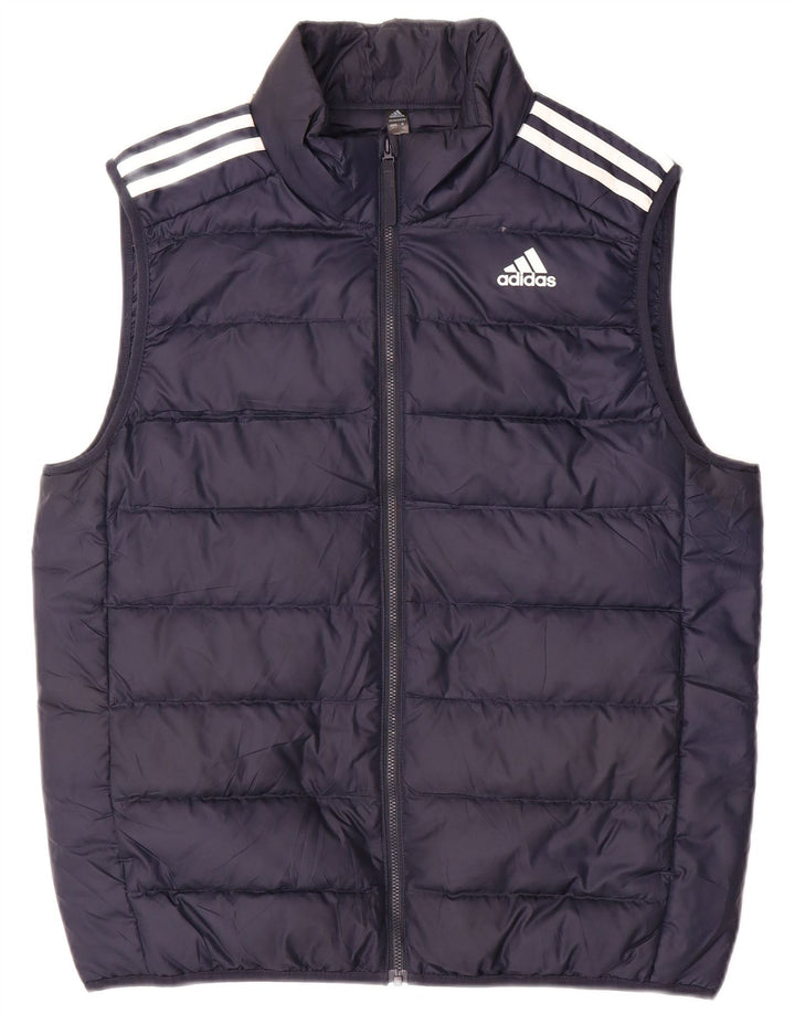Adidas Herre Polstret Gilet UK 38 Medium Navy Blue Polyester