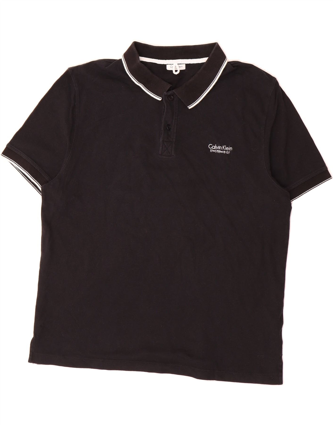 CALVIN KLEIN Mens Polo Shirt 2XL Black Cotton Vintage Calvin Klein and Second-Hand Calvin Klein from Messina Hembry 