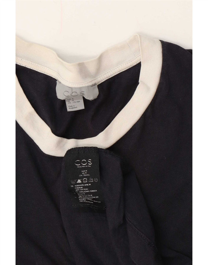 Cos Herre T-Shirt Top Medium Marineblå Bomuld