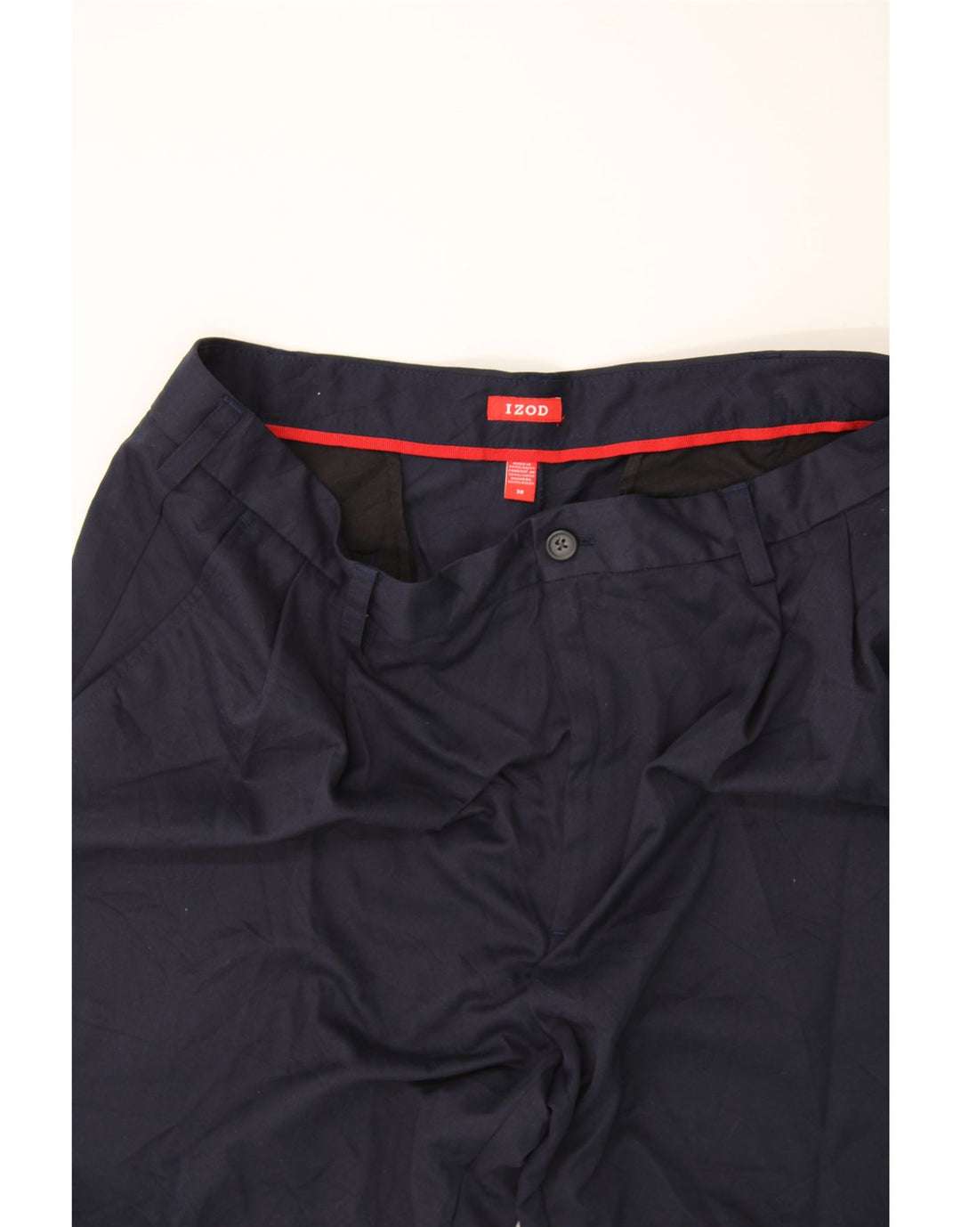 IZOD Mens Pegged Chino Shorts W38 XL Navy Blue Polyester Vintage Izod and Second-Hand Izod from Messina Hembry 