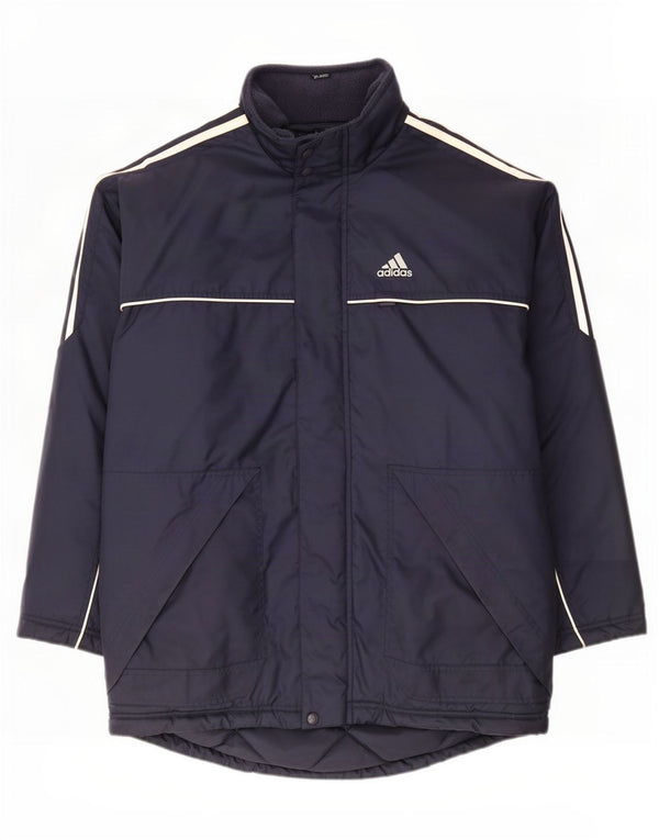 Adidas Herre Loose Fit Polstret Frakke UK 38/40 Medium Navy Blue Polyester