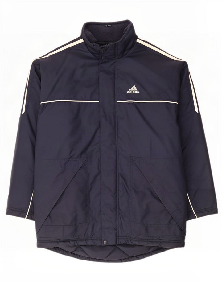 Adidas Herre Loose Fit Polstret Frakke UK 38/40 Medium Navy Blue Polyester