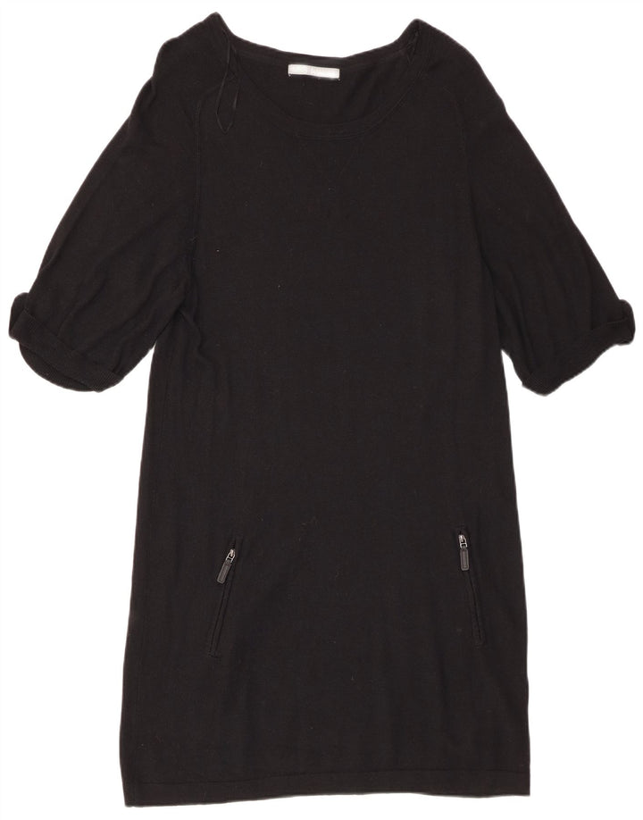 Marks & Spencer Kortærmede Jumperkjole til kvinder UK 12 Medium Sort