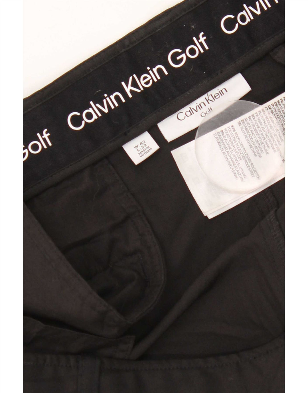 Calvin Klein Lige Chinobukser til mænd W42 L33 Sort polyester