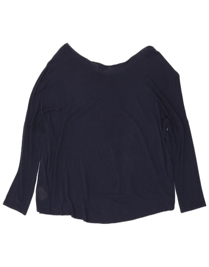 Phase Eight Womens Oversized Top Langærmet UK 16 Large Navy Blue Viscose