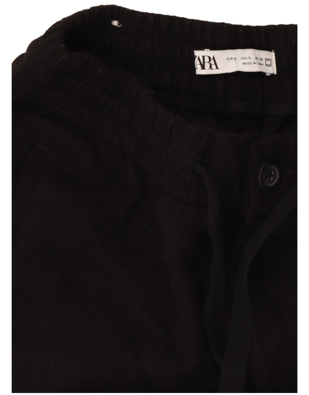 Zara Herre tilspidsede Chinobukser Small W30 L26 Sort Polyester