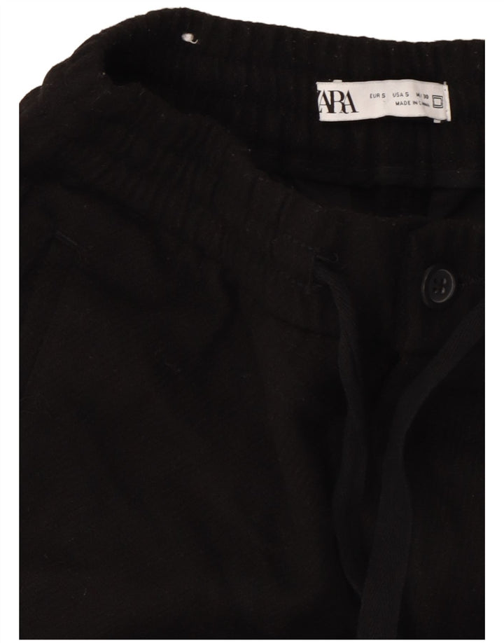 Zara Herre tilspidsede Chinobukser Small W30 L26 Sort Polyester