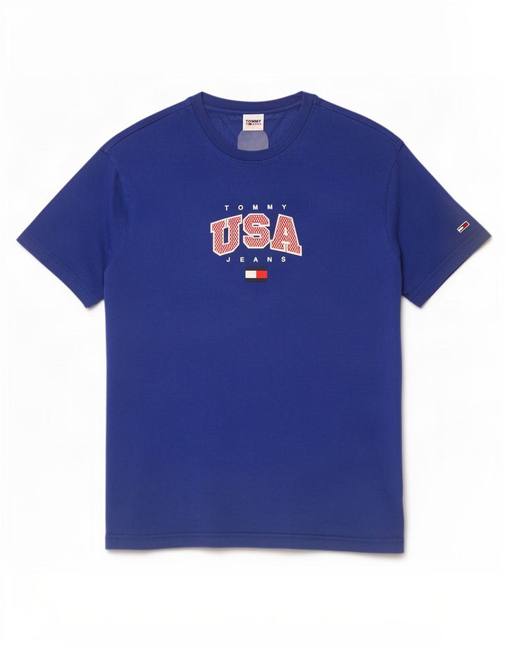 Tommy Hilfiger Herre Grafisk T-Shirt Top Stor Blå