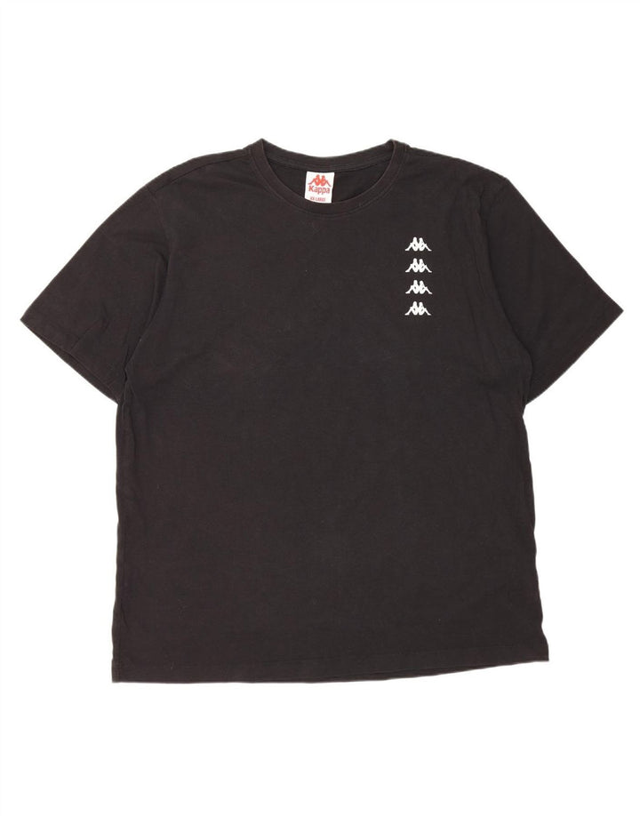 KAPPA Mens Graphic T-Shirt Top 2XL Black Cotton