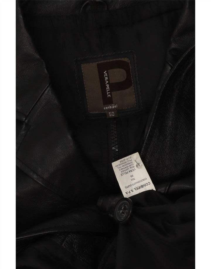 Conbipel Herre 3-knaps læderblazerjakke IT 50 Stor sort læder