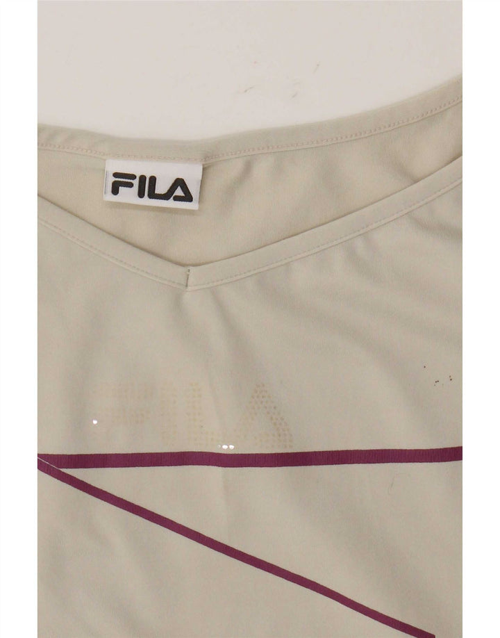 Fila Womens Crop Cami Top UK 14 Stor Beige Polyamid