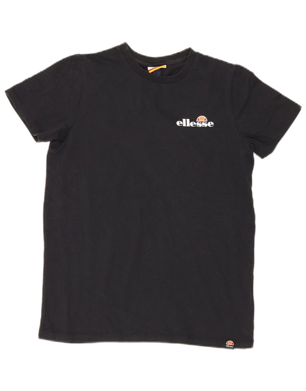 Ellesse Boys Grafisk T-Shirt Top 8-9 År Medium Sort Bomuld