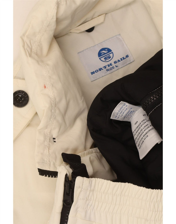 North Sails Herre Sailmakers Military Polstret Jakke UK 40 Large White