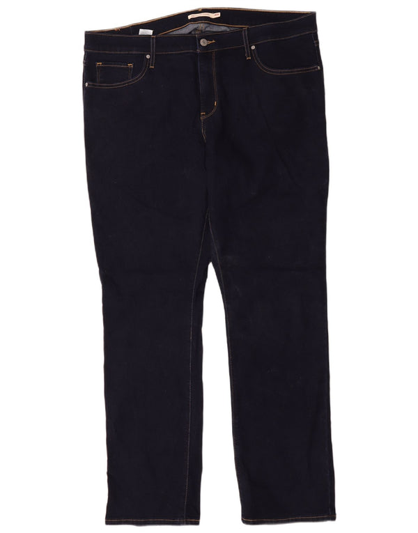 Levi's Womens 314 Shaping Straight Jeans US 18 2XL W36 L31 Marineblå Bomuld