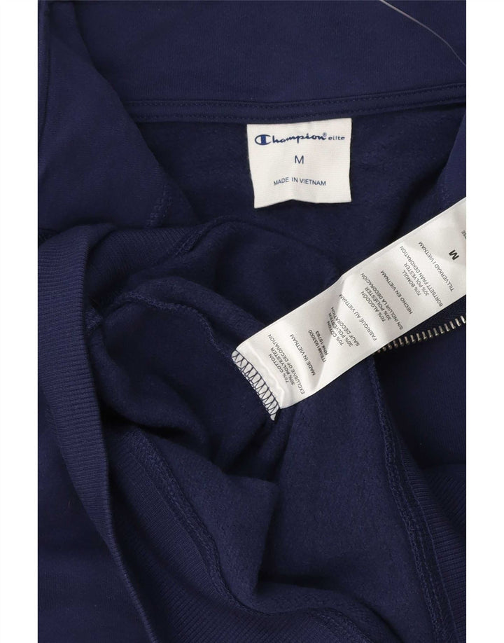 Champion Herre Zip Neck Sweatshirt Jumper Medium Navyblå Bomuld