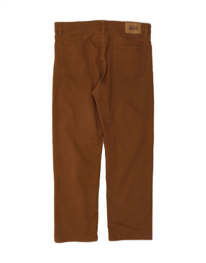 IZOD Mens Regular Fit Casual Trousers W34 L30 Brown Cotton Vintage Izod and Second-Hand Izod from Messina Hembry 