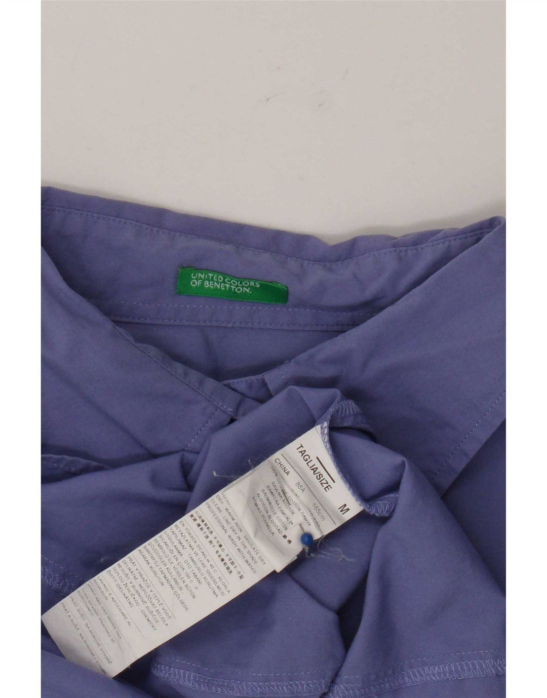 Benetton Dameskjorte UK 14 Medium Lilla Bomuld