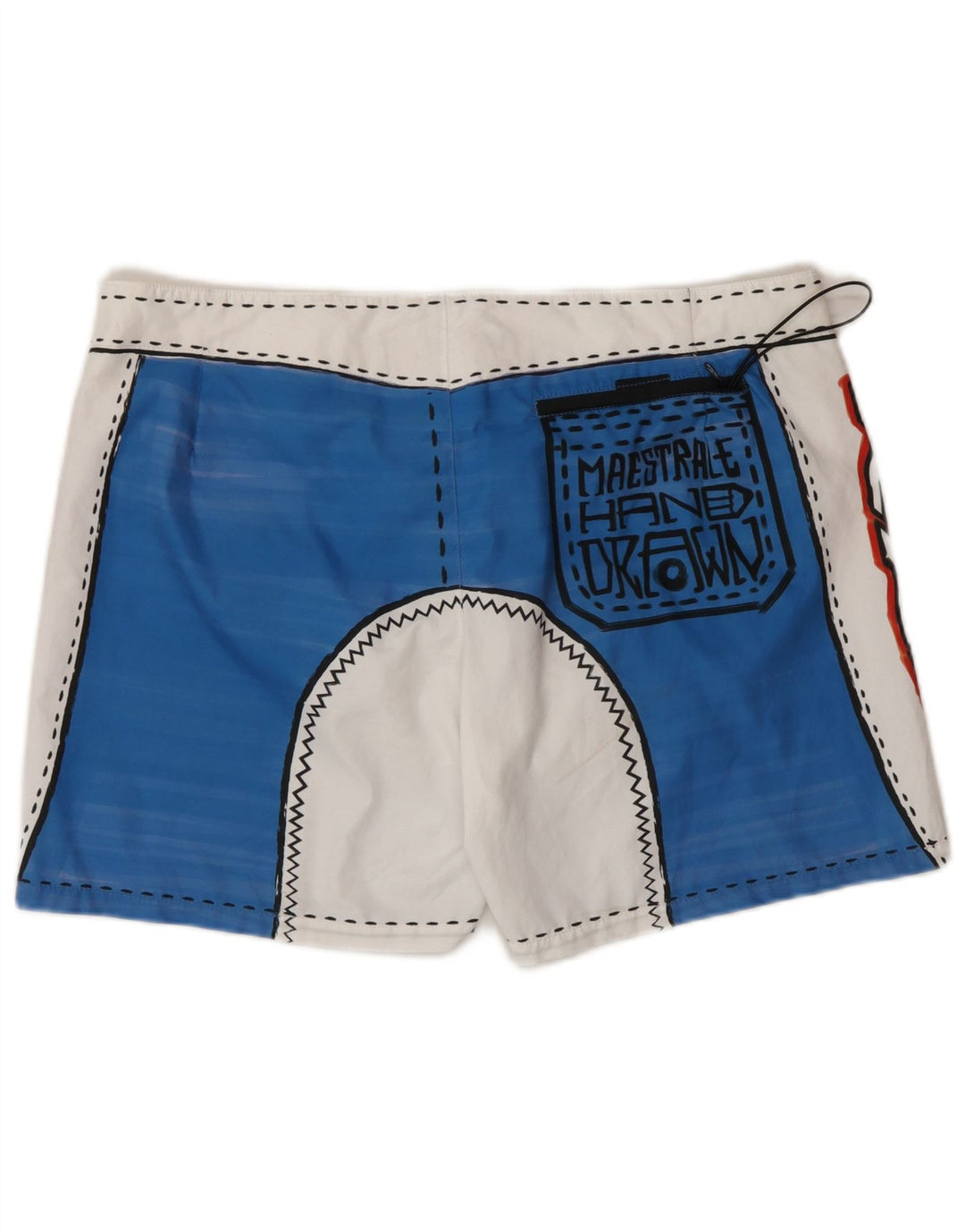 RRD Grafiske svømmeshorts til mænd, store blå farveblok polyester