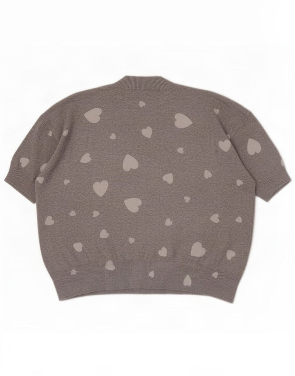 Marks & Spencer Womens Short Sleeve Turtle Neck Jumper Sweater UK 18 XL Gre