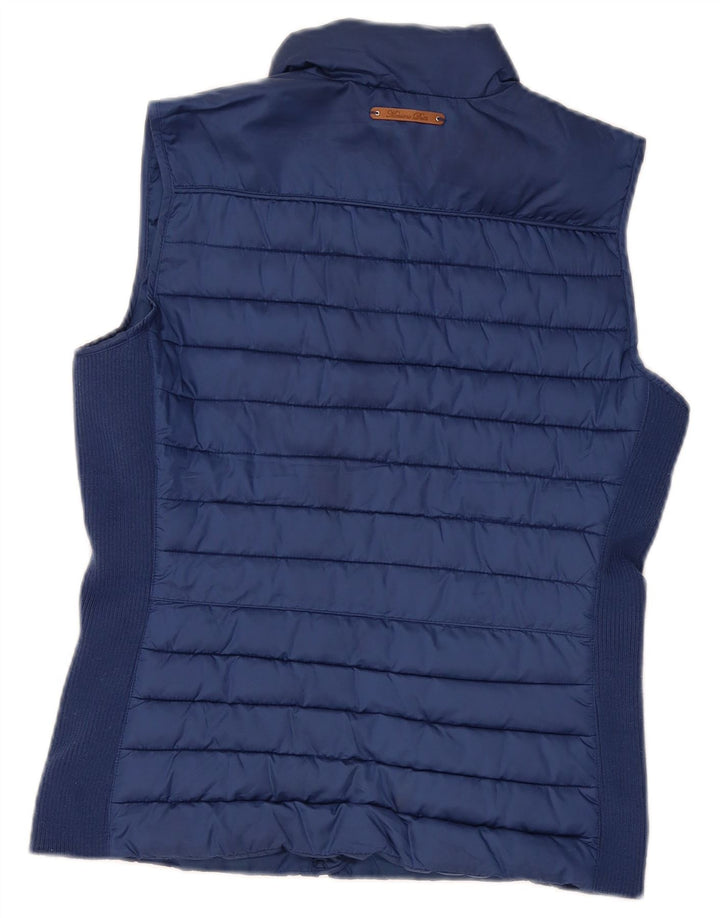 Massimo Dutti Dame Polstret Gilet UK 14 Medium Navy Blue