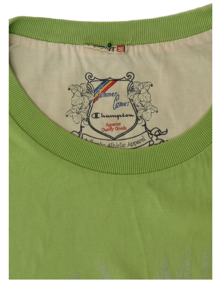 Champion Herre Grafisk T-Shirt Top Medium Grøn