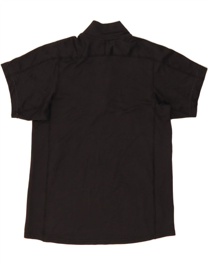 NIKE Womens Zip Neck T-Shirt Top US 12/14 Large Black Polyester Vintage Nike and Second-Hand Nike from Messina Hembry 