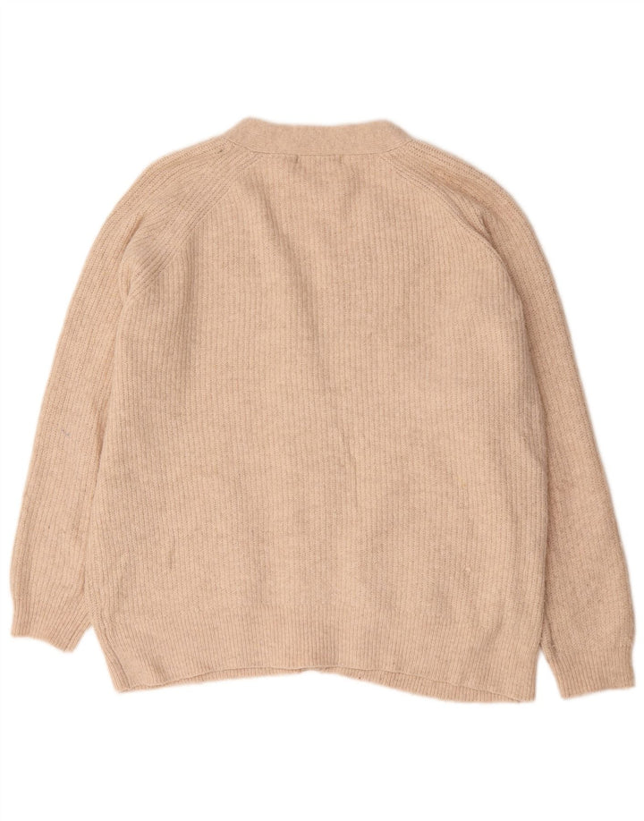 Marks & Spencer Dame Oversized Cardigan Sweater UK 16 Stor Beige Akryl