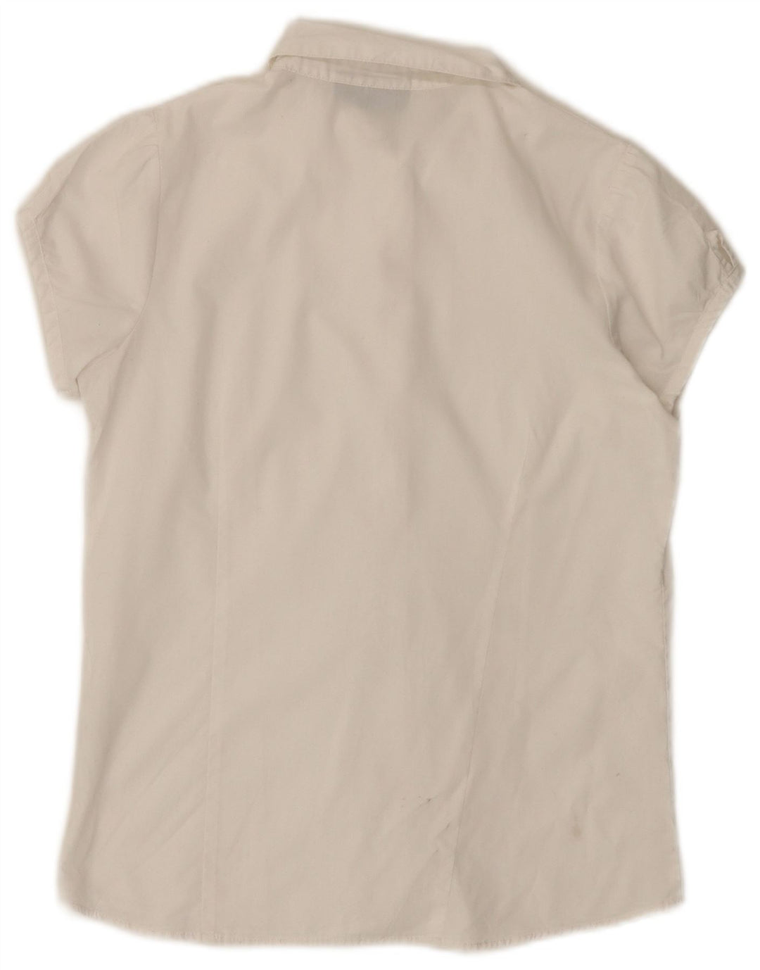 IZOD Piger Flæse Front Kortærmet Skjorte Bluse 14-15 År Stor Hvid