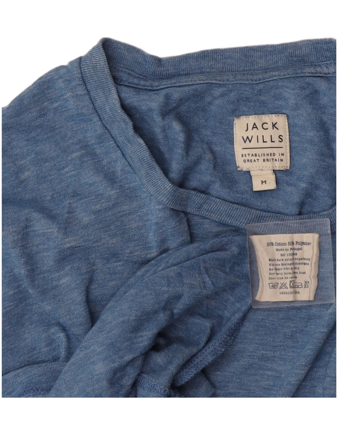 Jack Wills Herre T-shirt Top Medium Blue Flecked Bomuld