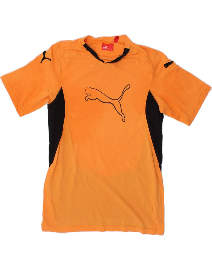 PUMA Boys Graphic T-Shirt Top 9-10 Years Medium  Orange Colourblock Vintage Puma and Second-Hand Puma from Messina Hembry 