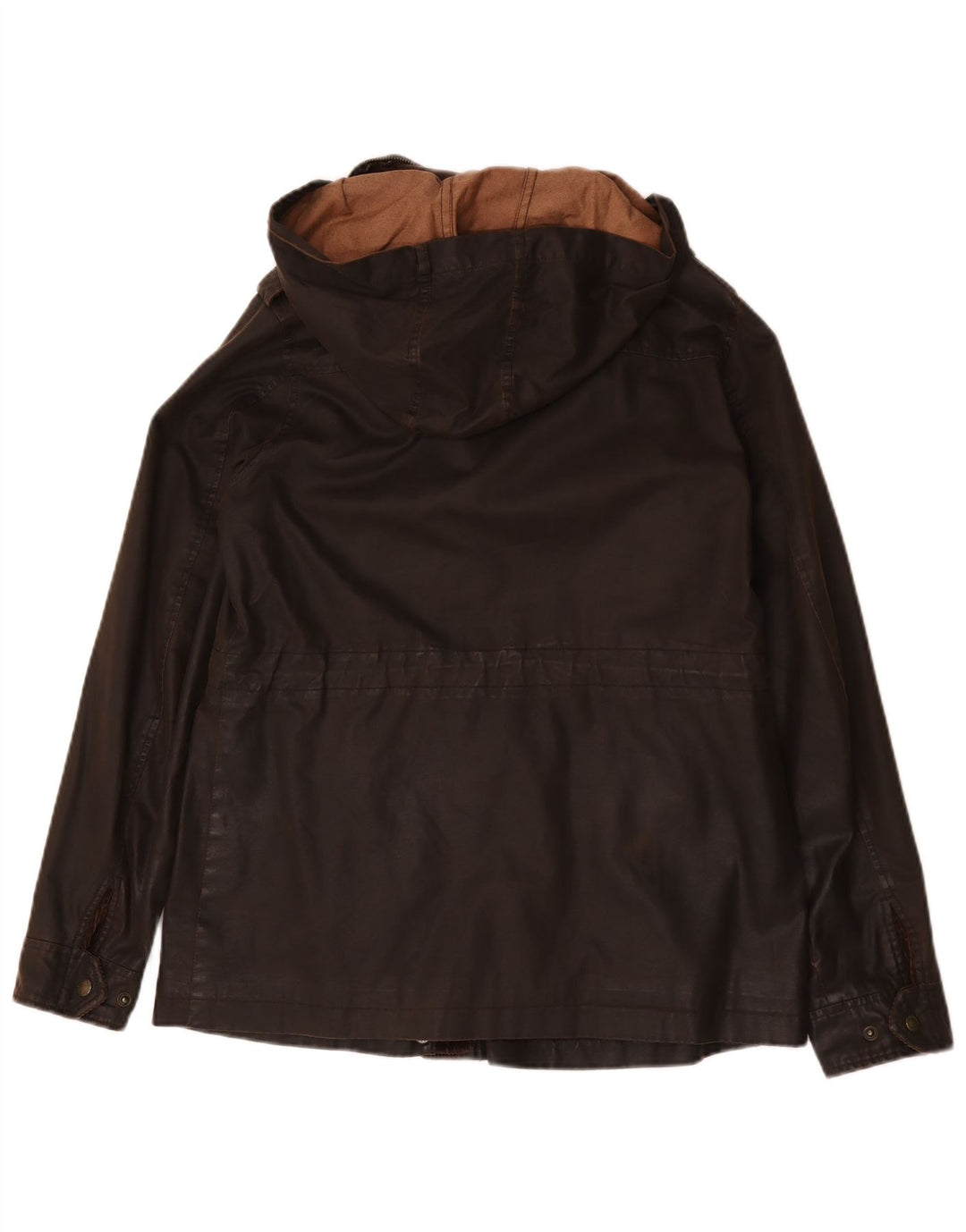 Fat Face Dame Hætte Vokset Bomuldsjakke UK 12 Medium Brun Polyester