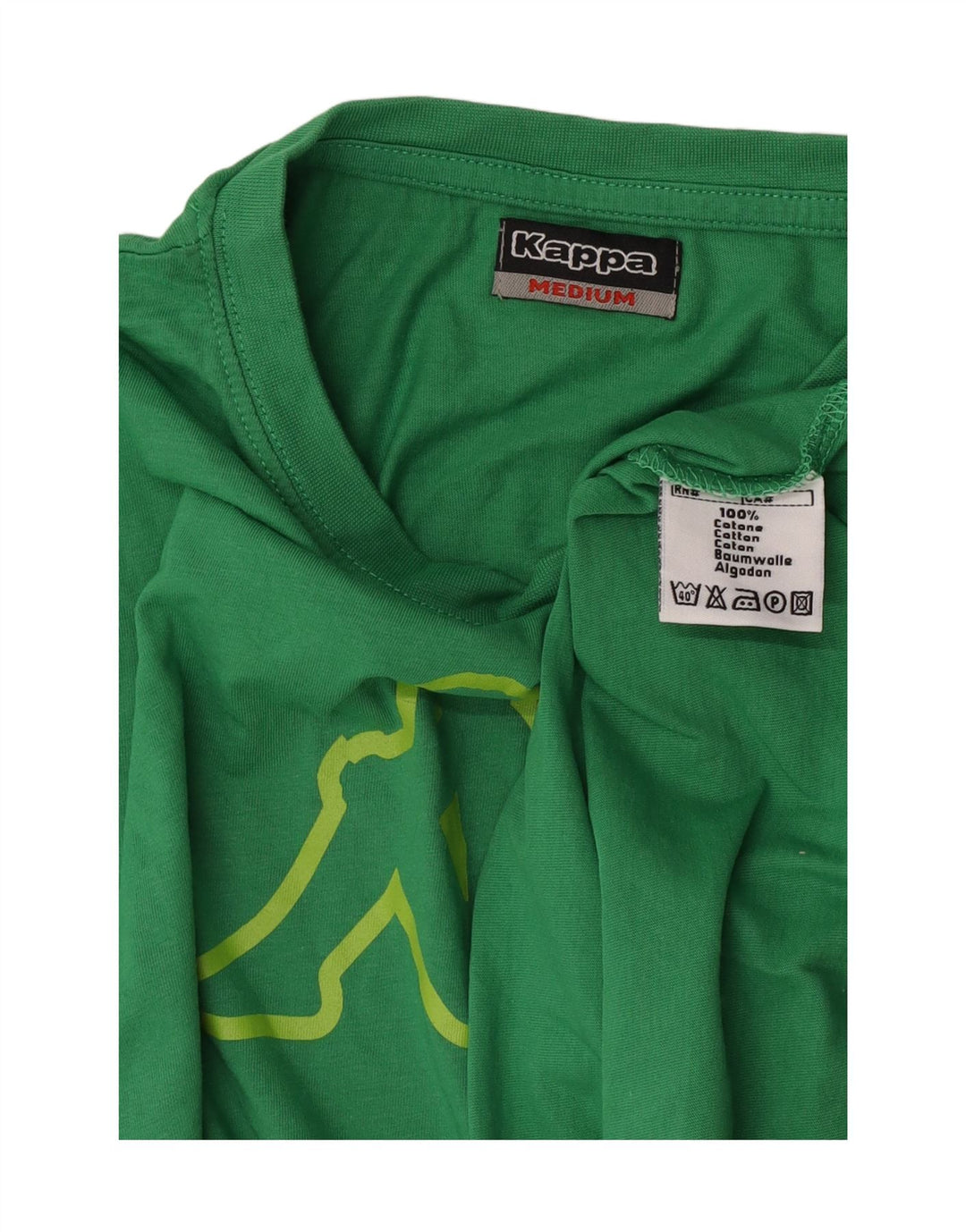 Kappa Herre Grafisk T-Shirt Top Medium Grøn Bomuld