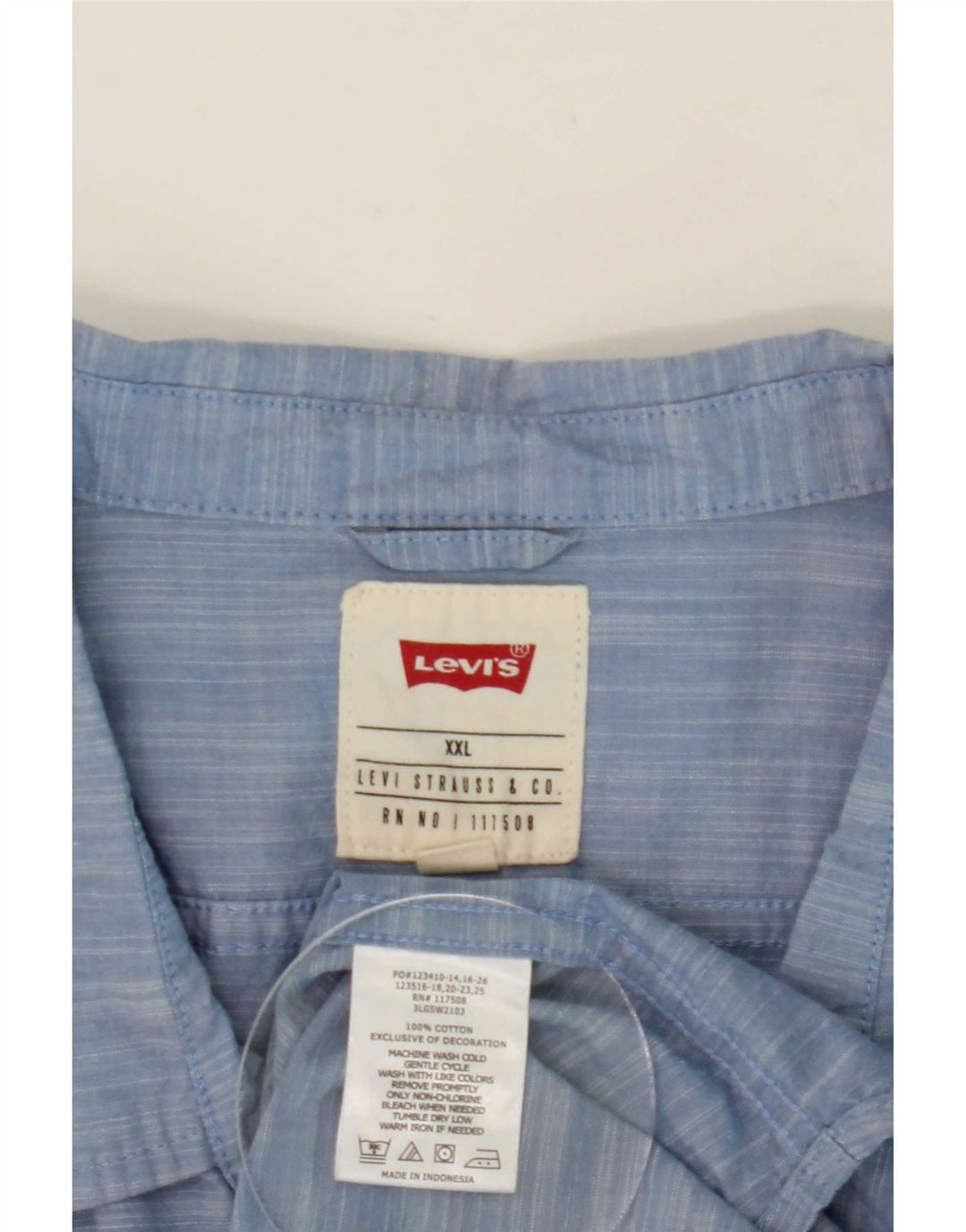 Levi's Kortærmet Herreskjorte 2XL Blå Bomuld