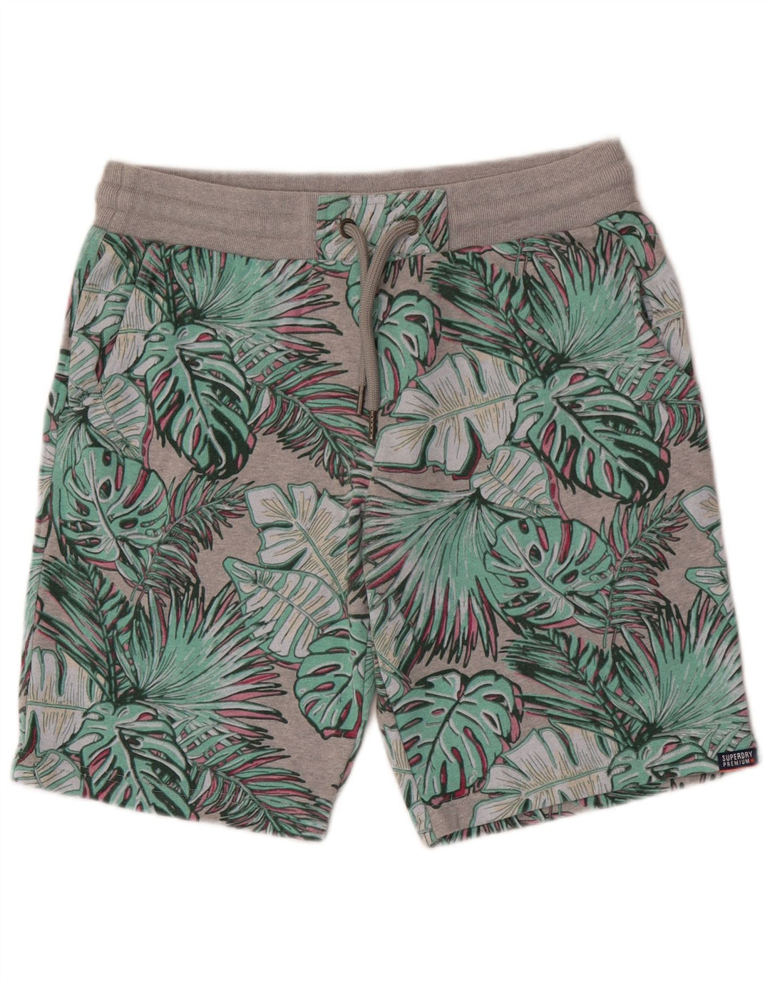 Superdry Sportshorts til mænd, store grå blomstrede bomuld