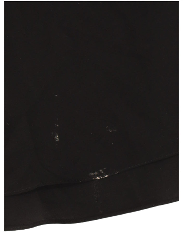 ZARA Dame Flæse Front A-Line Kjole UK 18 XL Sort Polyester