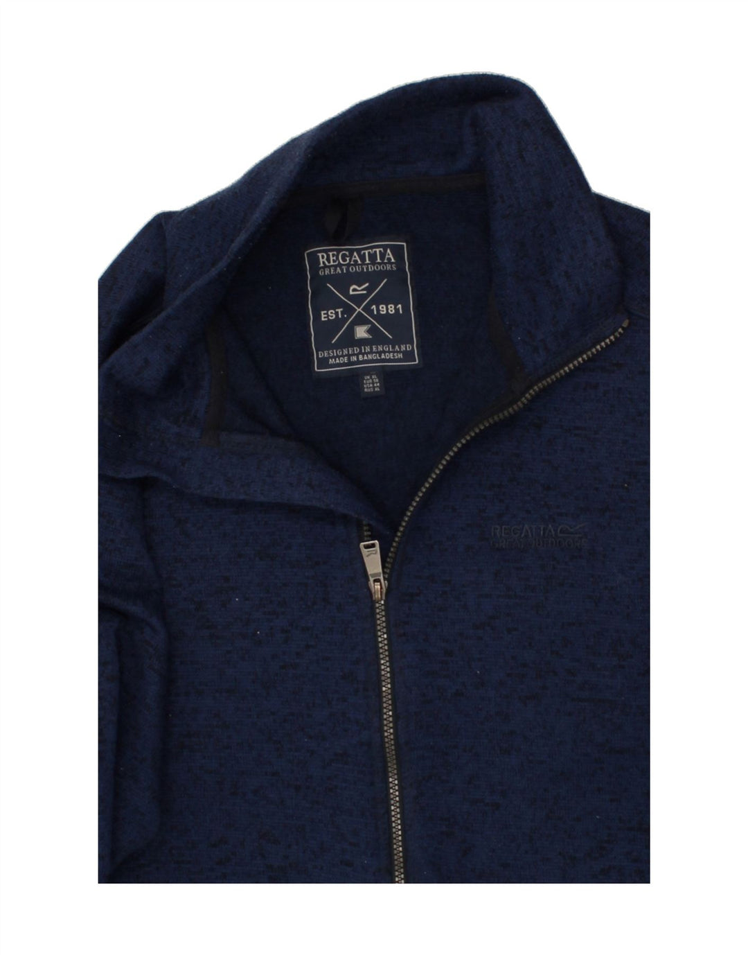 REGATTA Mens Tracksuit Top Jacket XL Navy Blue Flecked Polyester Vintage Regatta and Second-Hand Regatta from Messina Hembry 