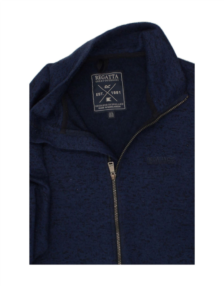 REGATTA Mens Tracksuit Top Jacket XL Navy Blue Flecked Polyester Vintage Regatta and Second-Hand Regatta from Messina Hembry 