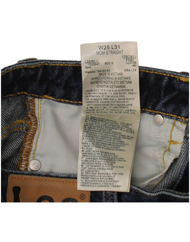 Lee Dame Mom Straight Jeans W25 L27 Marineblå Bomuld
